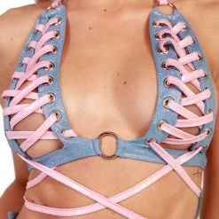 J. Valentine X IHR Milky Way Holo Lace Up Top Clothing