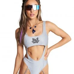 Cherry Mellow, Inc. Jauz X IHR Lightning Flash Reflective Chain Bodysuit New Arrivals