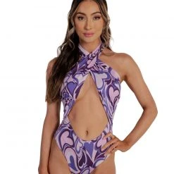 Cherry Mellow, Inc. Clothing Groovy Hearts Halter Bodysuit