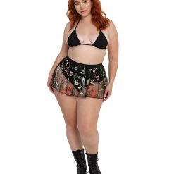 OhYes Lace Flowerfields Mesh Mini Skirt Bottoms