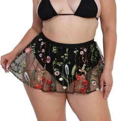 OhYes Lace Flowerfields Mesh Mini Skirt Bottoms