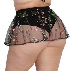 OhYes Lace Flowerfields Mesh Mini Skirt Bottoms