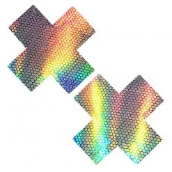 Neva Nude Liquid Hologram Cross Pasties