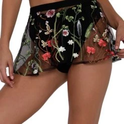 OhYes Lace Flowerfields Mesh Mini Skirt Bottoms