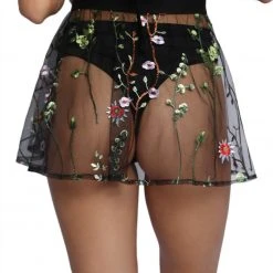 OhYes Lace Flowerfields Mesh Mini Skirt Bottoms