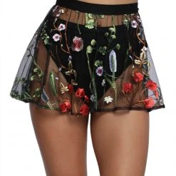 OhYes Lace Flowerfields Mesh Mini Skirt Bottoms