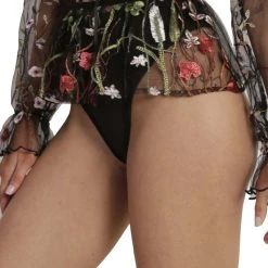 OhYes Lace Flowerfields Mesh Ultra Mini Skirt Bottoms