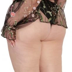 OhYes Lace Flowerfields Mesh Ultra Mini Skirt Bottoms