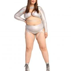 Day G New Arrivals Holo Badd Girl High Waisted Harness Booty Shorts