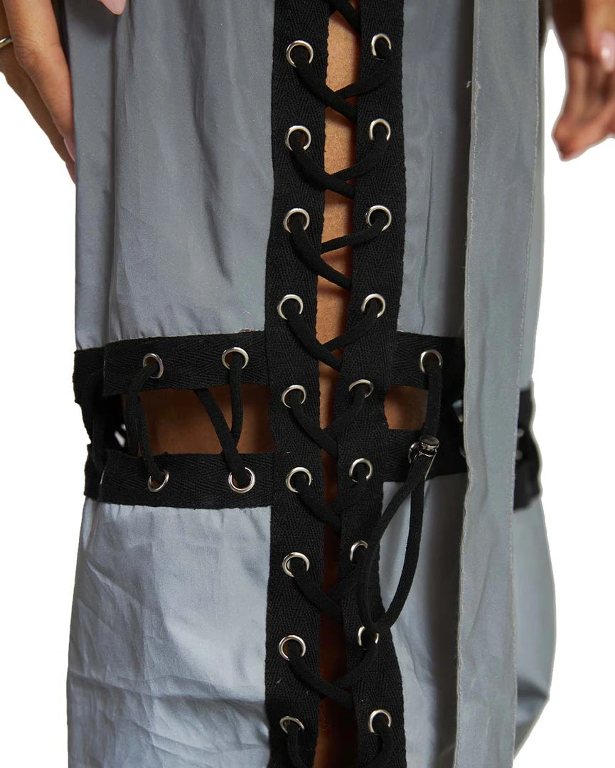 Hot & Delicious Black Bead Let There Be Light Reflective Cross-Stitched Chaps 2 Hot & Delicious Black Bead Let There Be Light Reflective Cross-Stitched Chaps