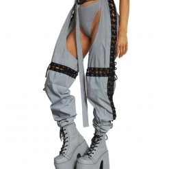 Hot & Delicious Black Bead Let There Be Light Reflective Cross-Stitched Chaps 8 Hot & Delicious Black Bead Let There Be Light Reflective Cross-Stitched Chaps