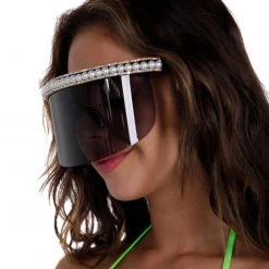 Ole Life's A Party Pearly Rhinestone Visor Accessories