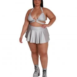 OhYes Clothing Charge Of Light Reflective Skater Skirt