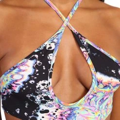 Day G Clothing Liquid Tripp Keyhole Halter Bodysuit