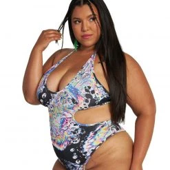 Day G Clothing Liquid Tripp Keyhole Halter Bodysuit