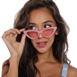 Ole Accessories Livin' The Glam Life Rhinestone Cat Eye Sunglasses
