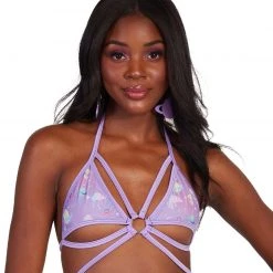 iHeartRaves Elegant Shop 11 Rolita Couture Clothing Lunita X IHR Ultra Violet Butterfly Kisses Wrap Top