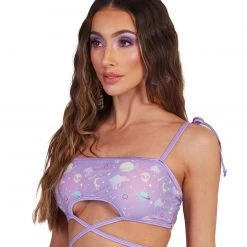 Rolita Couture Lunita X IHR Ultra Violet Euphoric Wrap Top Clothing