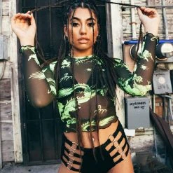 Rock & Rose Dragon Secrets Cropped Long Sleeve Tops 21 Rock & Rose Dragon Secrets Cropped Long Sleeve Tops