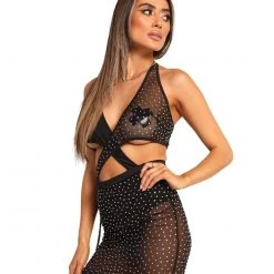 Banjul Clothing Make It Rain Rhinestone-Studded Skirt Set