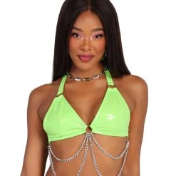 OhYes Make A Scene Vinyl Chained Crop Top Clothing