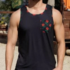 INTO THE AM Roses Pocket Tank Tops & Outerwear