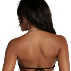 OhYes Clothing Midnight Paradise Chain Halter Top