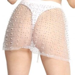 Hot & Delicious Black Bead Mon Cheri Mesh Rhinestone Skirt