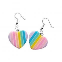 Ana Accessories My Soulmate Striped Heart Dangling Earrings