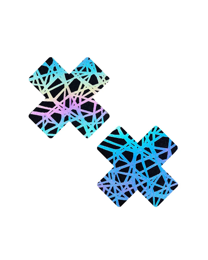 Neva Nude Trippy Drip Reflective Cross Pasties Accessories 1 Neva Nude Trippy Drip Reflective Cross Pasties Accessories