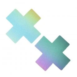 Neva Nude Rainbow Reflective Cross Pasties Accessories