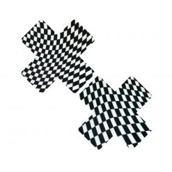 Neva Nude Trippy Checkered Cross Pasties