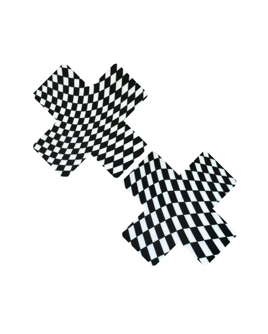 Neva Nude Trippy Checkered Cross Pasties 1 Neva Nude Trippy Checkered Cross Pasties