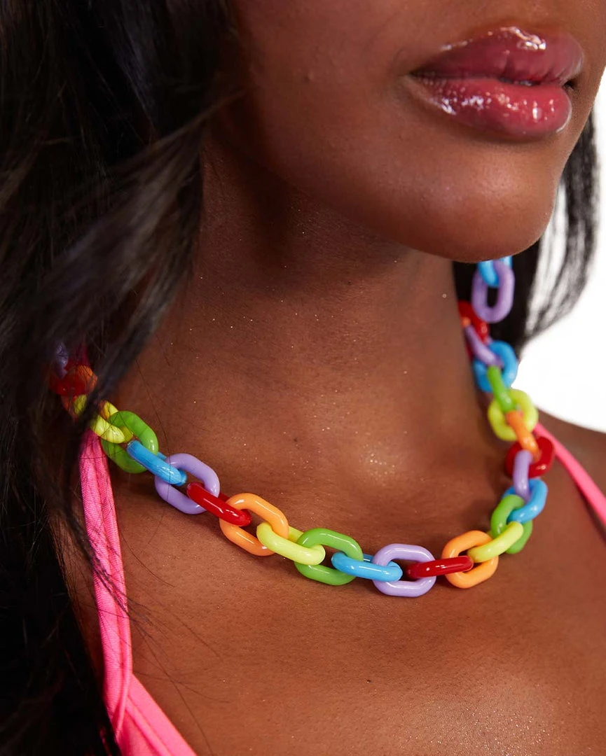 Nomad Kandi Rainbow Chain Choker 1 Nomad Kandi Rainbow Chain Choker