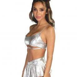 Hot & Delicious Black Bead Nova Babe Two Piece Holo Set