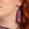 One Stop Rave Two Tone House Earrings Accessories