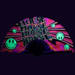Pashminas & Festival Accessories One Stop Rave House Head UV Hand Fan