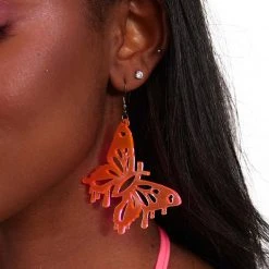Accessories One Stop Rave Neon Fantasies Butterfly Earrings