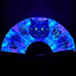 One Stop Rave UV Mad Catter Hand Fan Pashminas & Festival Accessories