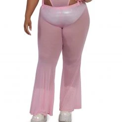 OhYes PLUR Cuteness Mesh Bell Bottoms