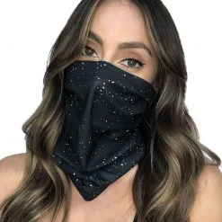 INTO THE AM Paint Splatter Black Seamless Mask Bandana Masks & Bandanas