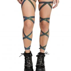 Andrew - Agent Pair Of Non-Slip Rainbow Reflective Leg Wraps