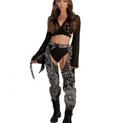Hot & Delicious Black Bead Paisley Frenzy Speed Clasp Chaps Clothing