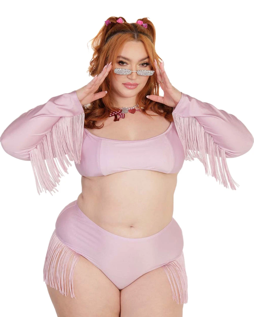 OhYes Princess PLUR Fringe Long Sleeve Crop Top Clothing 6 OhYes Princess PLUR Fringe Long Sleeve Crop Top Clothing