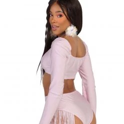 OhYes Princess PLUR Fringe Long Sleeve Crop Top Clothing 14 OhYes Princess PLUR Fringe Long Sleeve Crop Top Clothing