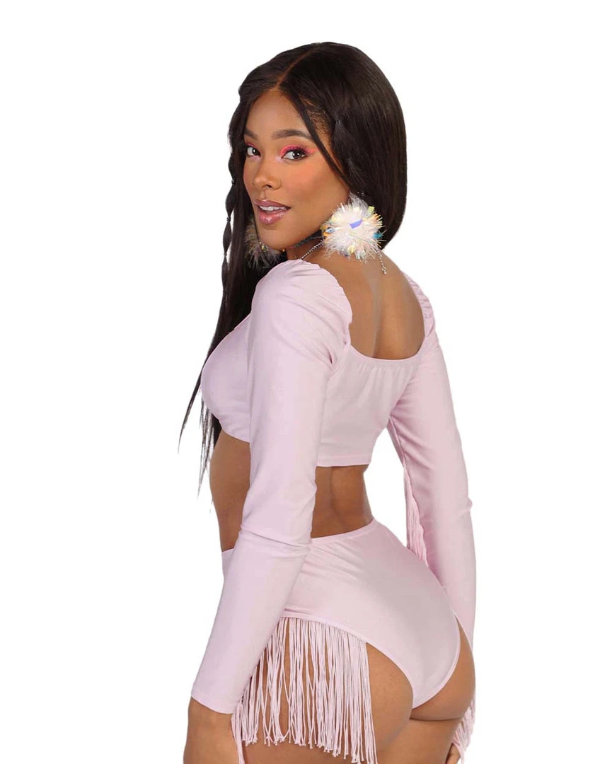 OhYes Princess PLUR Fringe Long Sleeve Crop Top Clothing 5 OhYes Princess PLUR Fringe Long Sleeve Crop Top Clothing