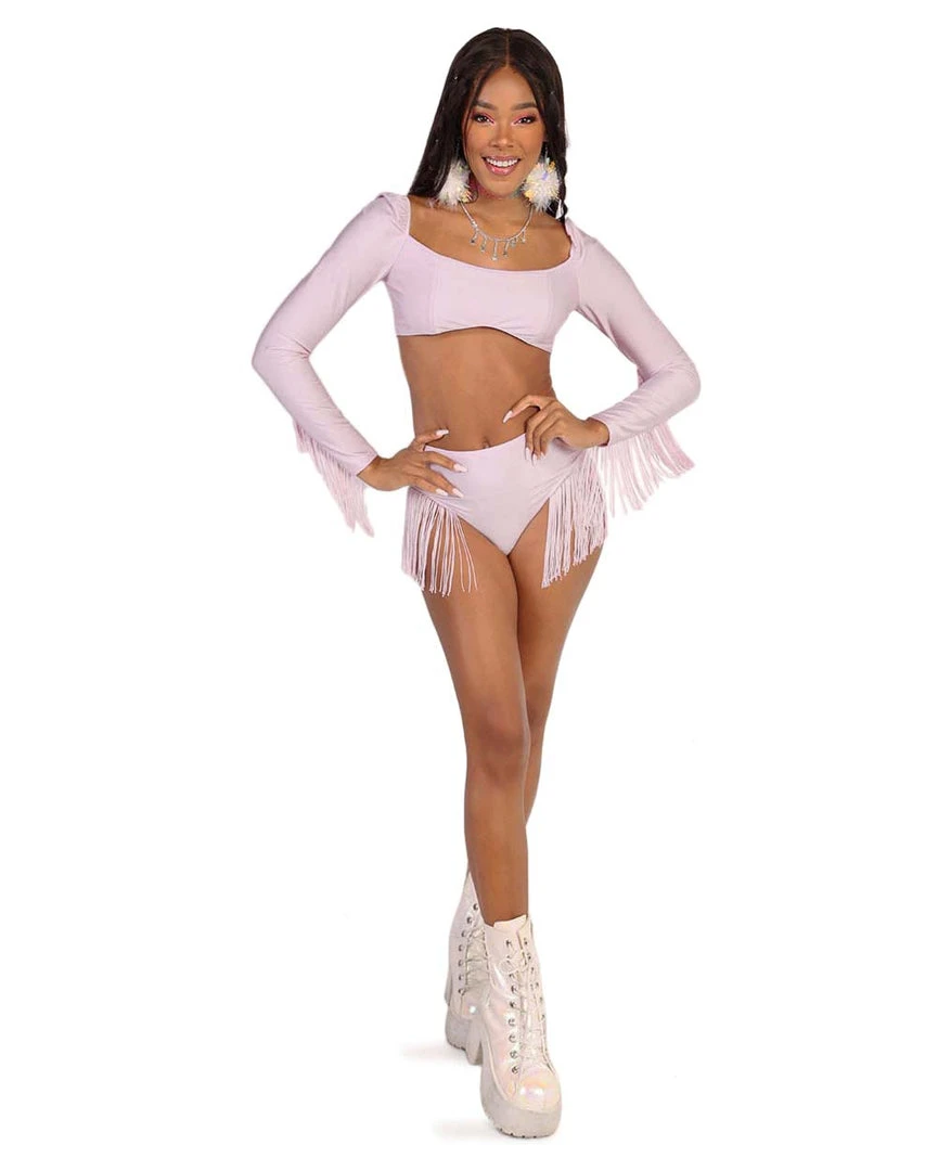 OhYes Princess PLUR Fringe Long Sleeve Crop Top Clothing 3 OhYes Princess PLUR Fringe Long Sleeve Crop Top Clothing