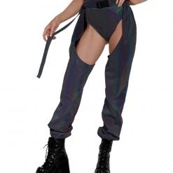 Hot & Delicious Black Bead Prism Fairy Reflective Chaps