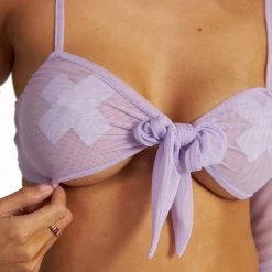 OhYes Purple Wonderland Tie-Front Top Clothing