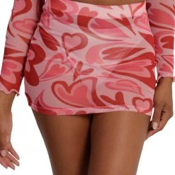 Rock & Rose Queen Of Hearts Mesh Mini Skirt Bottoms